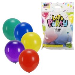 BALLONS 10 PIÈCES QUALITÉ HÉLIUM ASST.